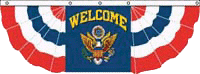 [Welcome w/U.S. Seal Pleated Fan Drape]