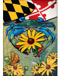 Maryland Flag with Crab and Black Eyed Susan Banner