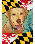 Maryland Flag with Yellow Lab Banner