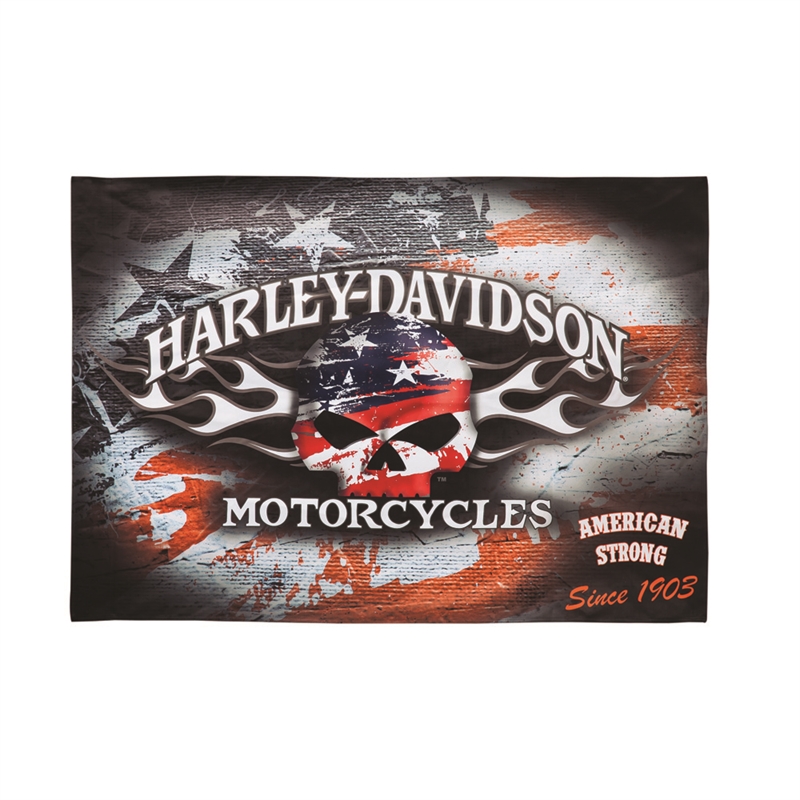 thumbnail image 2 of Harley Davidson 3x10ft Banner Flag – USA Road Flag For Man Cave Or Garage 2 of 5
