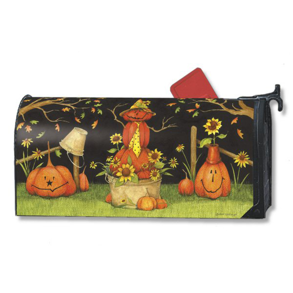 senya Home Garden Halloween Pumpkin with Ghosts Magnetic Mailbox Cover Standard 