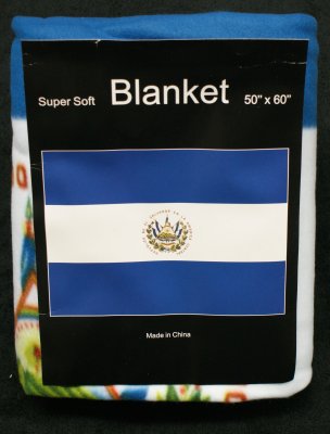 El Salvador Flag Fleece Blanket - Super Soft, 50" X 60" Throw, Blue, New With Tags