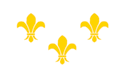 [Fleur-de-Lis 3 Gold on White Flag]