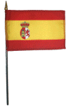 Spain Bourbon Restoration Table Flag - 5x8 Inch Desk Flag With Black Base