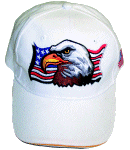 [Eagle Economy Velcro Strap White Ball Cap]