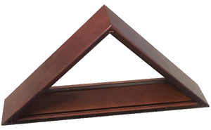 Wood Triangle Flag Case with Cherry Finish for 3x5' flag