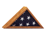 Wood Triangle Flag Case with Oak Finish for 3x5' flag