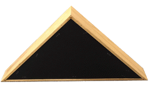 Wood Triangle Flag Case with Oak Finish for 5x9.5' flag