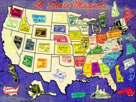 State Shape Metal Magnet Board