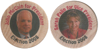 McCain-Palin wooden nickel