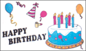 Happy Birthday Cake polyester flag