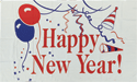 [Happy New Year Balloons Flag]