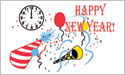 Happy New Year Clock flag