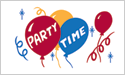 [Party Time White Nylon Flag]
