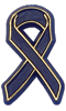 Plastic Dark Blue Ribbon Pin