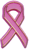 Plastic Pink Ribbon Pin