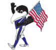 Baltimore Ravens Mascot with U.S. Flag pin