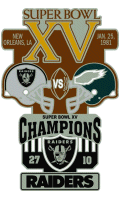 Super Bowl 15 XL Champion Raiders Trophy Pin