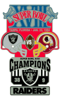Super Bowl 18 XL Champion Raiders Trophy Pin