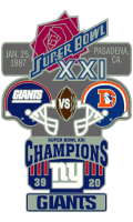Super Bowl 21 XL Champion Giants Trophy Pin