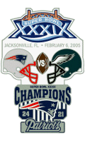 Super Bowl 39 XL Champion Patriots Trophy Pin