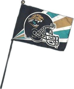 WinCraft Set Bandiera Da Giardino Jacksonville Jaguars Con Supporto, Bandiera 33x45,7 Cm, Palo In Acciaio 101,6 Cm, Per Esterni, Ufficiale NFL
