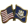 [U.S. & Connecticut Flag Pin]