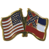 [U.S. & Mississippi Flag Pin]