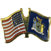 [U.S. & New York Flag Pin]