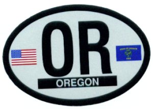State of Oregon Flag Reflective Decal Bumper Sticker 