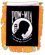 POW/MIA window flag mini banner