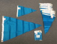 Bright Blue nylon triangle flags 