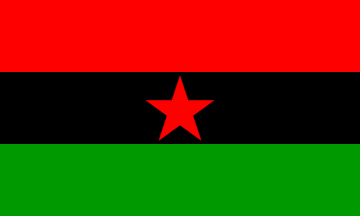 [Afro-American Red-Black-Green with Red Star flag]
