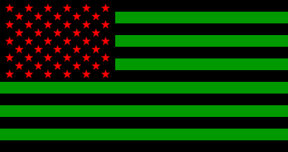 [Afro-American with Green Stars flag]