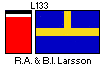 [R.A. & B.I. Larsson houseflag and funnel]