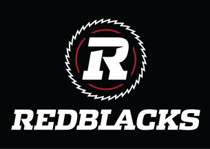 [Ottawa Redblacks alternate Logo with English text on black 2014]