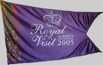 [Royal visit - Alberta centennial flag]
