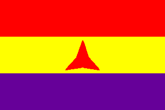 VOLUNTEERS SPANISH REPUBLIC FLAG 18'' x 12'' cords POPULAR SPAIN REPUBLICAN VOLUNTEERS SPANISH REPUBLIC FLAG 18'' x 12'' cords POPULAR SPAIN REPUBLICAN