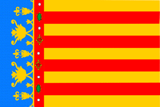 Comunitat Valenciana 50mm Stickers x4 VALENCIAN COMMUNITY Flag SPAIN Valencia 