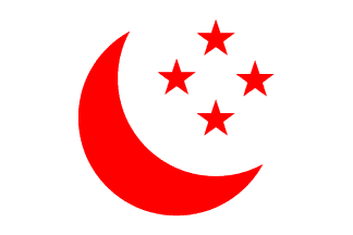 [White, a red crescent and four stars]