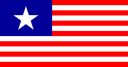 [Liberian flag with thirteen stripes.]