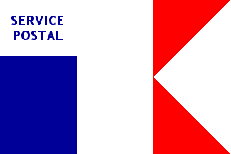 [Artistic rendition of the postal flag]