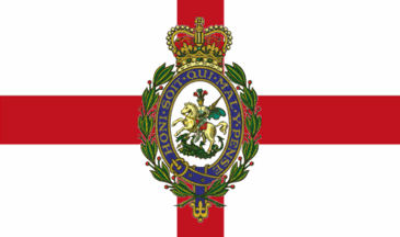 The Royal Regiment of Fusiliers 2nd battalion Queens colours flag. 