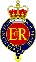 [Queen's colours for Royal Navy Detail of central defacement]