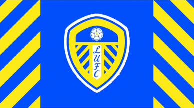 Leeds United FC Official Personalised Single Crest Stripes Fabric Banner LB006 