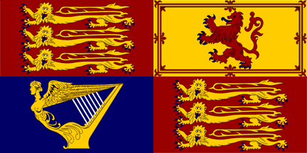 United Kingdom UK Royal Standard Large Hand Waving Courtesy Flag 