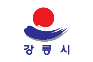 [Gangneung flag with Hangul text]