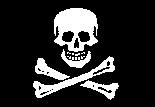 BLACK PIRATE FLAG Cross Bones Skull 3' x 5' Magic Production Prop Polyester Ship