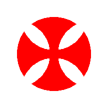 Knights Templar Cross Red on White Tempelritter Ritter Templer Kreuz Rhodium Silber Manschettenknöpfe