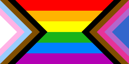 [Progress Pride flag variant]